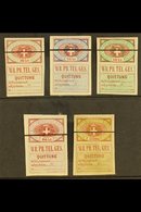 \Y TELEGRAPH STAMPS\Y Vienna Private Telegraph Company 1869 Complete Imperforate Set With Line, Mi I/V, Unused, No Gum ( - Other & Unclassified