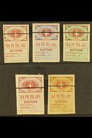 \Y TELEGRAPH STAMPS\Y Vienna Private Telegraph Company 1869 Complete Imperforate Set With Line, Mi I/V, Unused, No Gum ( - Altri & Non Classificati