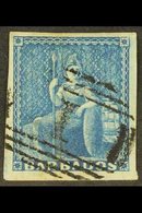 \Y 1852\Y (1d) Deep Blue, Britannia, SG 4, Superb Used With Huge Margins And Neat Cancel. For More Images, Please Visit  - Barbados (...-1966)