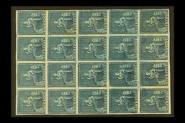 \Y 1852-55\Y Slate-blue Britannia, SG 5a, Mint Block Of Twenty (4x5), Most Are Never Hinged, Some Light Age Marks For Mo - Barbades (...-1966)