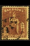 \Y 1873\Y 3d Brown-purple, Wmk Small Star Sideways, SG 63, Fine Used. For More Images, Please Visit Http://www.sandafayr - Barbados (...-1966)