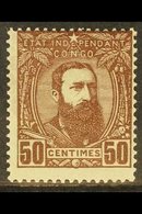 \Y BELGIAN CONGO 1894\Y 50c Chocolate Leopold, COB 9, Never Hinged Mint, Centred To Upper Right. For More Images, Please - Andere & Zonder Classificatie