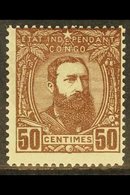 \Y BELGIAN CONGO 1894\Y 50c Chocolate Leopold, COB 9, Never Hinged Mint, Centred To Upper Right. For More Images, Please - Other & Unclassified