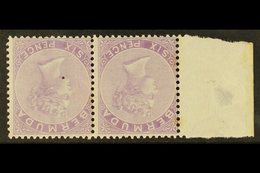 \Y 1874\Y 6d Dull Mauve, Watermark Inverted, SG 7w, Mint Horizontal Marginal Pair, One Unmounted, Light Age Marks To Bac - Bermuda