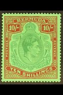 \Y 1938-53\Y 10s Green & Deep Lake/pale Emerald, SG 119, Very Fine Mint With Usual Streaky Gum & Murray Payne Colour Cer - Bermuda