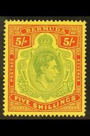 \Y 1939\Y 5s Pale Green And Red On Yellow, SG 118a, Fine Mint With Barest Trace Of A Hinge. For More Images, Please Visi - Bermudes