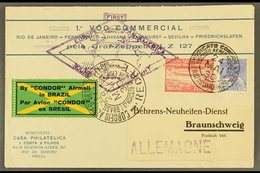 \Y 1930\Y 1st Commercial Flight Graf Zeppelin-Condor From Rio To Friedrichshafen, Cover Franked Condor 10,000r Zeppelin  - Andere & Zonder Classificatie