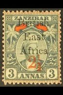 \Y 1897\Y 2½ On 3a Grey And Red, SG 89, Fine Mint. For More Images, Please Visit Http://www.sandafayre.com/itemdetails.a - Afrique Orientale Britannique