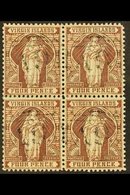 \Y 1899\Y 4d Brown, SG 46, Attractive Block Of Four With Neat Upright A91 Cancels.  For More Images, Please Visit Http:/ - British Virgin Islands