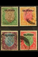 \Y 1937\Y 1r - 10r Complete With Burma Ovpts, SG 13/16, Good To Fine Used With Some Minor Faults. Cat £168. (4 Stamps) F - Birmanie (...-1947)