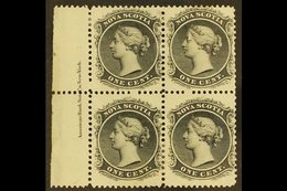 \Y 1860\Y 1c Black On White Paper, SG 18, Marginal Inscription Block Of 4, Very Fine Mint. For More Images, Please Visit - Autres & Non Classés