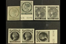 \Y 1861 - 1872 PLATE PROOFS.\Y A Group Of Imperf Plate Proofs In Black, Includes The 1861 2d In Grey On India Paper, The - Andere & Zonder Classificatie