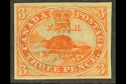 \Y 1851\Y 3d Orange Vermilion On Laid Paper, SG 1a, Very Fine Used With Large Margins All Round And Light Cancel. For Mo - Other & Unclassified