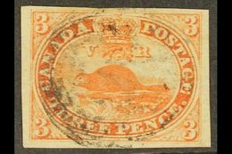 \Y 1852\Y 3d Red On Wove Paper, SG 5, Very Fine Used With Large Margins All Round And Neat Cancel. For More Images, Plea - Andere & Zonder Classificatie