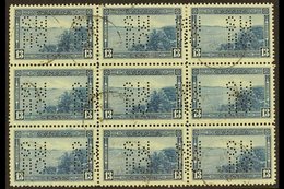 \Y OFFICIAL\Y 1937-38 13c Blue Punctured "O.H.M.S.", SG O104, Very Fine Used BLOCK OF NINE. (9 Stamps) For More Images,  - Sonstige & Ohne Zuordnung