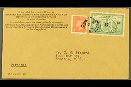 \Y OFFICIAL\Y 1950-7 10c Green With "G" Overprint, SG OS21, Used On 1953 "Soldier Settlement" Cover, Alongside KGVI 4c V - Andere & Zonder Classificatie