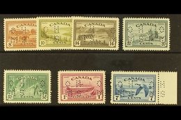 \Y OFFICIALS\Y 1946 Peace Re-conversion Complete Set Punctured With Type 2 "OHMS" Perfins, SG O153/O159, All Stamps Neve - Other & Unclassified