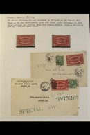 \Y SPECIAL DELIVERY\Y POSTAL HISTORY GROUP 1922 20c Carmine-red Label, SG S4, Used On A Range Of Covers All With Special - Other & Unclassified