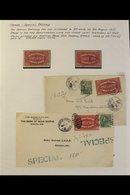\Y SPECIAL DELIVERY\Y POSTAL HISTORY GROUP 1922 20c Carmine-red Label, SG S4, Used On A Range Of Covers All With Special - Altri & Non Classificati