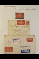 \Y SPECIAL DELIVERY\Y POSTAL HISTORY GROUP 1932 20c Brown-red Labels Inscribed "TWENTY CENTS," SG S7, Used On A Range Of - Other & Unclassified