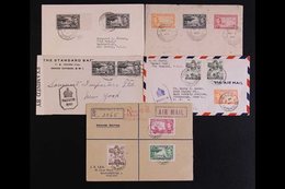 \Y 1941-3 COVERS\Y Selection Of Geo VI Covers Franked Range Of Commem Issues Incl Censored Mail To USA, Cayman Brac Regi - Kaaiman Eilanden