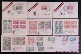 \Y 1950 - 1951 GEO VI COVERS\Y Attractive Group Of Covers, Some Registered, Bearing A Range Of 1950 Commemorative Issues - Iles Caïmans