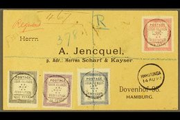 \Y 1893\Y (14th August) Rare Envelope Registered To Germany, Bearing The 1892 Set Of Four, SG 1/4, Tied By Black Cook Is - Cook Islands