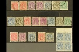 \Y 1893 - 1913 QUEEN MAKEA TAKAU ISSUES\Y 1893 Vals To 5d Olive, Perf 11 Vals To 10d Used, 1899 ½d On 1d Blue, 1902 No W - Cookeilanden