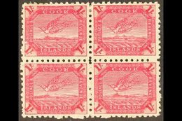 \Y 1893-1900\Y (perf 11) 1s Deep Carmine Torea (SG 20a) - A Very Fine Mint BLOCK OF FOUR, The Lower Pair NEVER HINGED. F - Cook