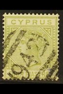 \Y 1881\Y 4pi Pale Olive Green, CC Wmk, Die I, SG 14, Fine Used With An Attractive Larnaca "942" Barred Cancel For More  - Other & Unclassified