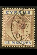 \Y 1912-35\Y 45pi Dull Purple & Ultramarine, SG 71, Fine Used With Limassol Cds. Lovely! (1 Stamp) For More Images, Plea - Autres & Non Classés