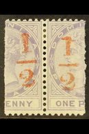 \Y 1882\Y ½(d) On Half 1d, SG Type 3 Surcharge In Red, SG 11, Very Fine Mint Horizontal PAIR. For More Images, Please Vi - Dominique (...-1978)