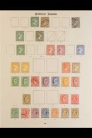 \Y 1879 - 1935  MINT & USED COLLECTION\Y Mounted On Imperial Leaves Incl 1878 6d And 1s, Later QV Vals To 1s, Ed VII Val - Falklandeilanden