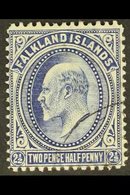 \Y 1902-12\Y KEVII 2½d Deep Blue, SG 46b, Fine Used. For More Images, Please Visit Http://www.sandafayre.com/itemdetails - Falklandeilanden