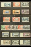 \Y 1938-50\Y Complete Definitive Set, SG 146/163, Fine Mint, Includes Additional Shades For 1d, 2d, And 1s, And With Man - Falklandeilanden