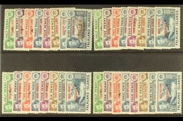 \Y 1944-45\Y Graham Land, South Georgia, South Orkneys And South Shetlands Overprints Complete Set, SG A1/8, B1/8, C1/8  - Falkland Islands