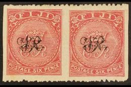 \Y 1876-77\Y 6d Rose IMPERF VERTICALLY Horizontal Pair, SG 33b, Very Fine Mint. Lovely. For More Images, Please Visit Ht - Fiji (...-1970)