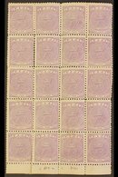 \Y 1878-99\Y 4d Mauve Perf 11, SG 56, Mint BLOCK OF TWENTY With Sheet Margin At Base, Twelve Examples Never Hinged, Some - Fiji (...-1970)