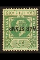 \Y 1915-19\Y ½d Blue- Green With "WAR TAX" OPT INVERTED, SG 138c, Lightly Hinged Mint With BPA Certificate. For More Ima - Fidji (...-1970)