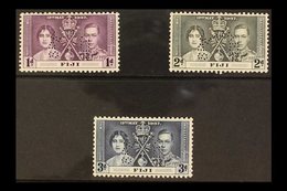 \Y 1937\Y Coronation Set Perf "SPECIMEN", SG 246s/248s. Very Fine Mint, The 1d With Short Perf At Base (3 Stamps) For Mo - Fiji (...-1970)