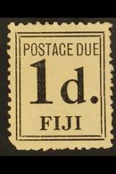 \Y POSTAGE DUE\Y 1917-18 1d Black Narrow Setting, SG D5b, Unused With Part Of Papermaker Ornamental Watermark. For More  - Fidji (...-1970)