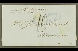 \Y FRENCH PO IN LA GUAYRA\Y 1868 (4 May) Stampless Entire Letter To France, Endorsed 'via St Nazaire', Bearing Octagonal - Altri & Non Classificati