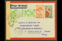 \Y MADAGASCAR\Y 1945 CENSOR COVER. A 3.65f Cover Uprated To Besancon France With Clearly Dated Cds. Pretty Cover For Mor - Sonstige & Ohne Zuordnung