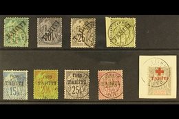 \Y TAHITI\Y 1893-1915 Attractive Used All Different Collection. With 1893 (diagonal Overprint) 5c, 10c, 25c And 1f; "189 - Other & Unclassified