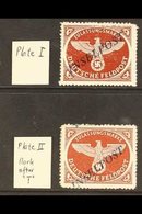 \Y INSELPOST\Y AGRAM 1944 (-) Red-brown Rouletted Local "INSELPOST" Overprints Plate I And Plate II, Michel 10b I & 10b  - Autres & Non Classés