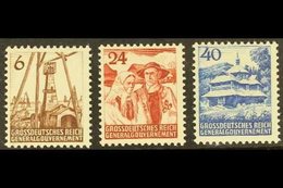 \Y POLAND - GENERAL GOVERNMENT\Y 1944 Unissued Land And People Set Complete, Michel I/III, Never Hinged Mint (3 Stamps)  - Andere & Zonder Classificatie