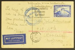 \Y 1929 ZEPPELIN (CANCELLED FLIGHT)\Y A Monochrome Picture Postcard Bearing Germany 2m Blue "Zeppelin", Tied By Friedric - Autres & Non Classés