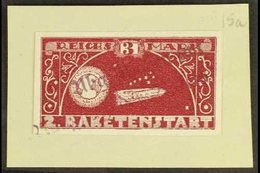 \Y ROCKET POST LOCAL STAMP\Y 1933 (10 Nov) 3m Red-brown Value In Brown IMPERF Variety, Ellington-Zwisler 5A7, Very Fine  - Other & Unclassified