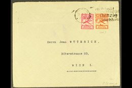\Y 1929 COVER WITH LISTED VARIETY\Y 1929 (Sept 29) Commercial Cover To Vienna Bearing 1924 10pf Red Air With SQUARE CHUN - Autres & Non Classés