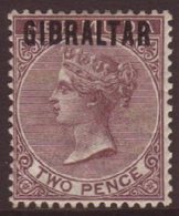 \Y 1886\Y 2d Purple-brown Of Bermuda With GIBRALTAR Overprint, SG 3, Very Fine Mint. For More Images, Please Visit Http: - Gibraltar